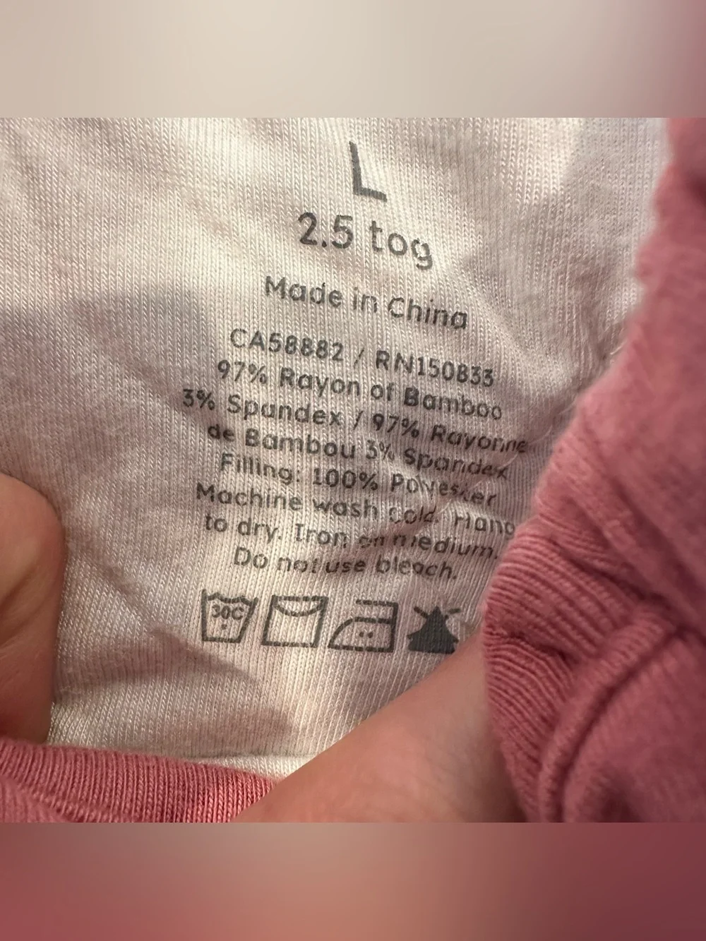 Kyte BABY Coral Pink Bamboo Sleep Sack Size Large 2.5 TOG